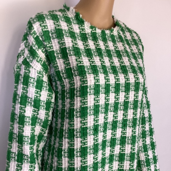 Tuckernuck Georgette Dress Emerald Green Plaid M - Picture 2 of 7